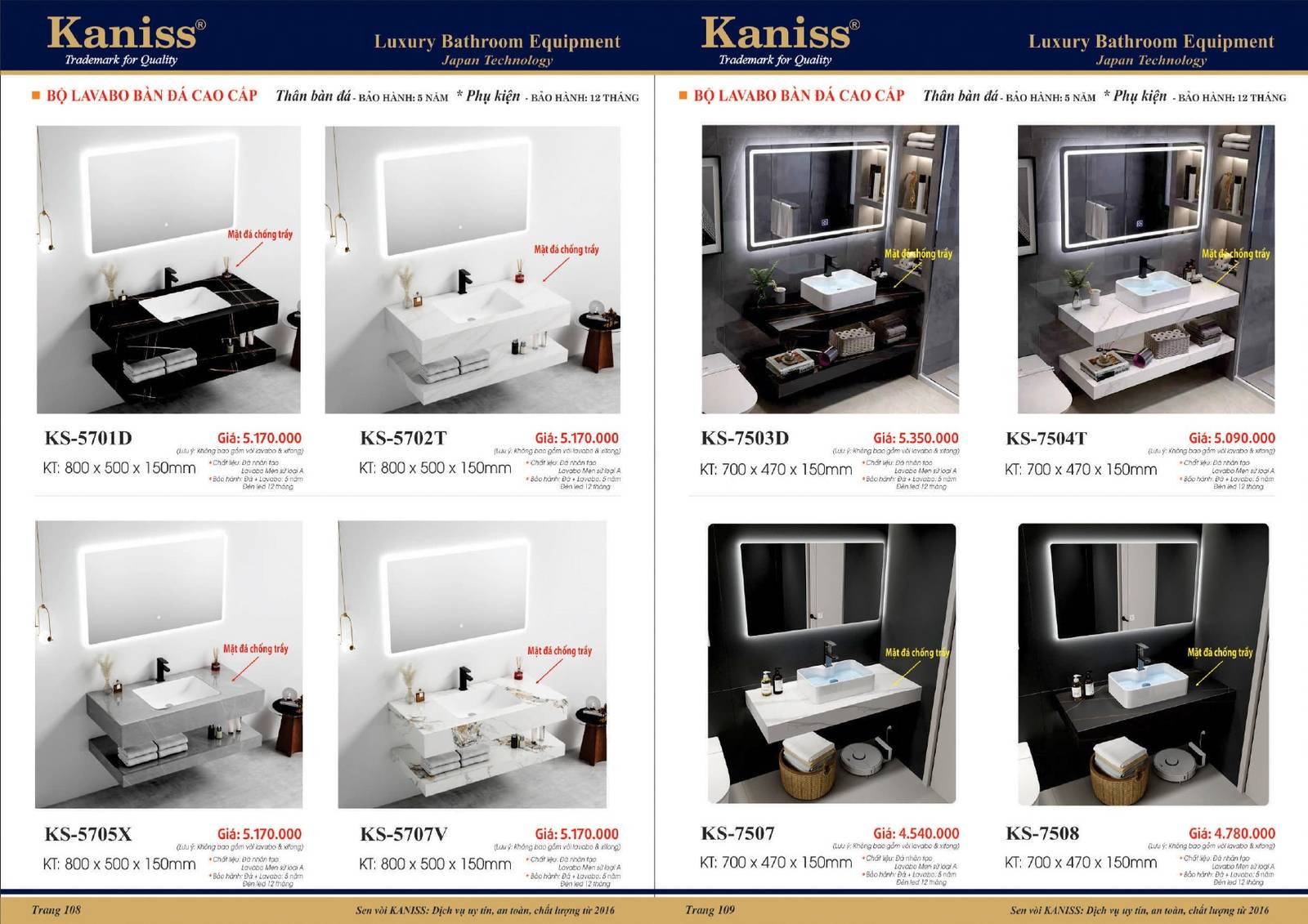 Catalogue và Bảng giá Thiết bị vệ sinh KANISS mới nhất /Page 55